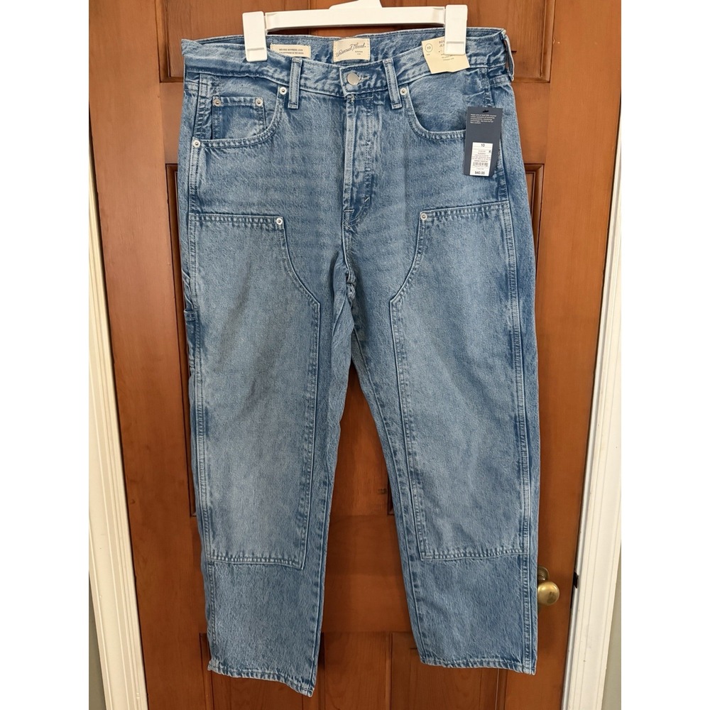 Women's Universal Thread Light Blue Mid-Rise Painter Boyfriend Jeans Size 10